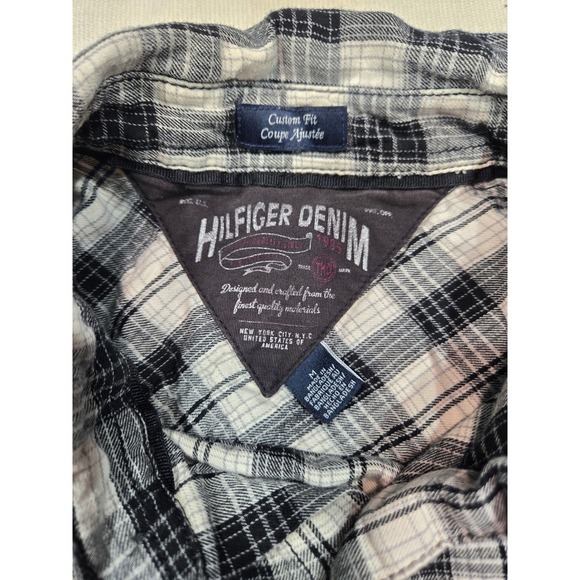 Hilfiger Denim Mens Plaid Long‎ Sleeve Button Down Shirt Custom Fit - Picture 3 of 8